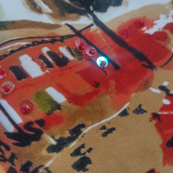 NEW YORK CITY DESIGN CO PETITE Green Arty Skirt size 2P - Picture 7 of 8